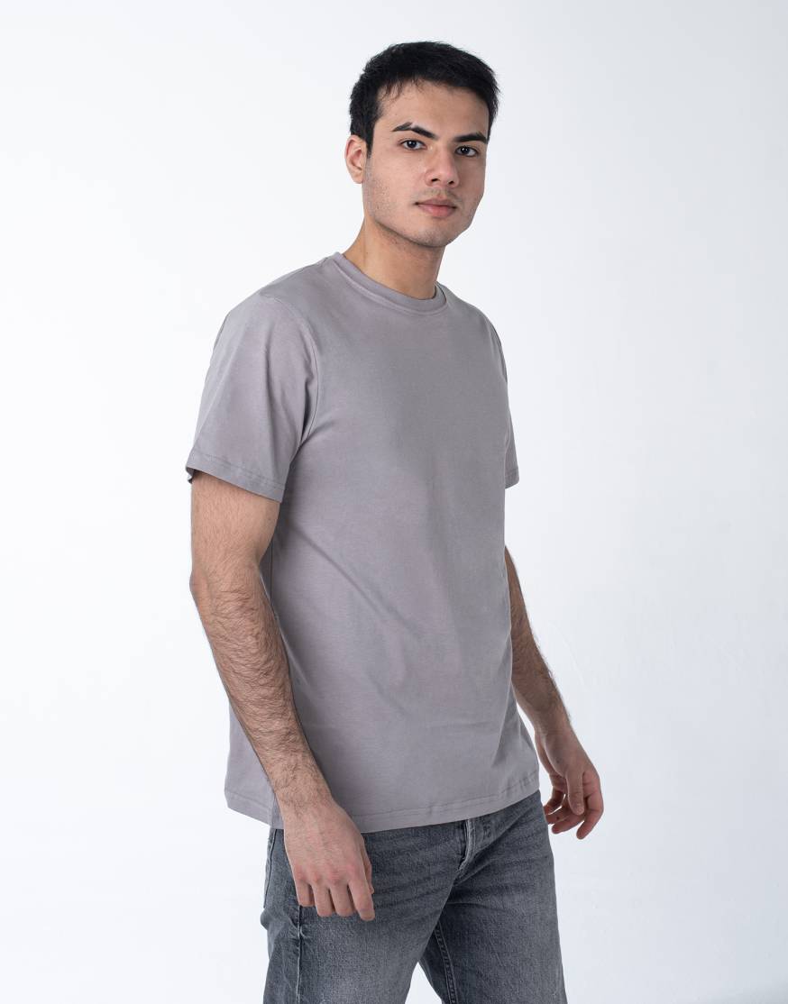 Мужская футболка цвета серый меланж оптом